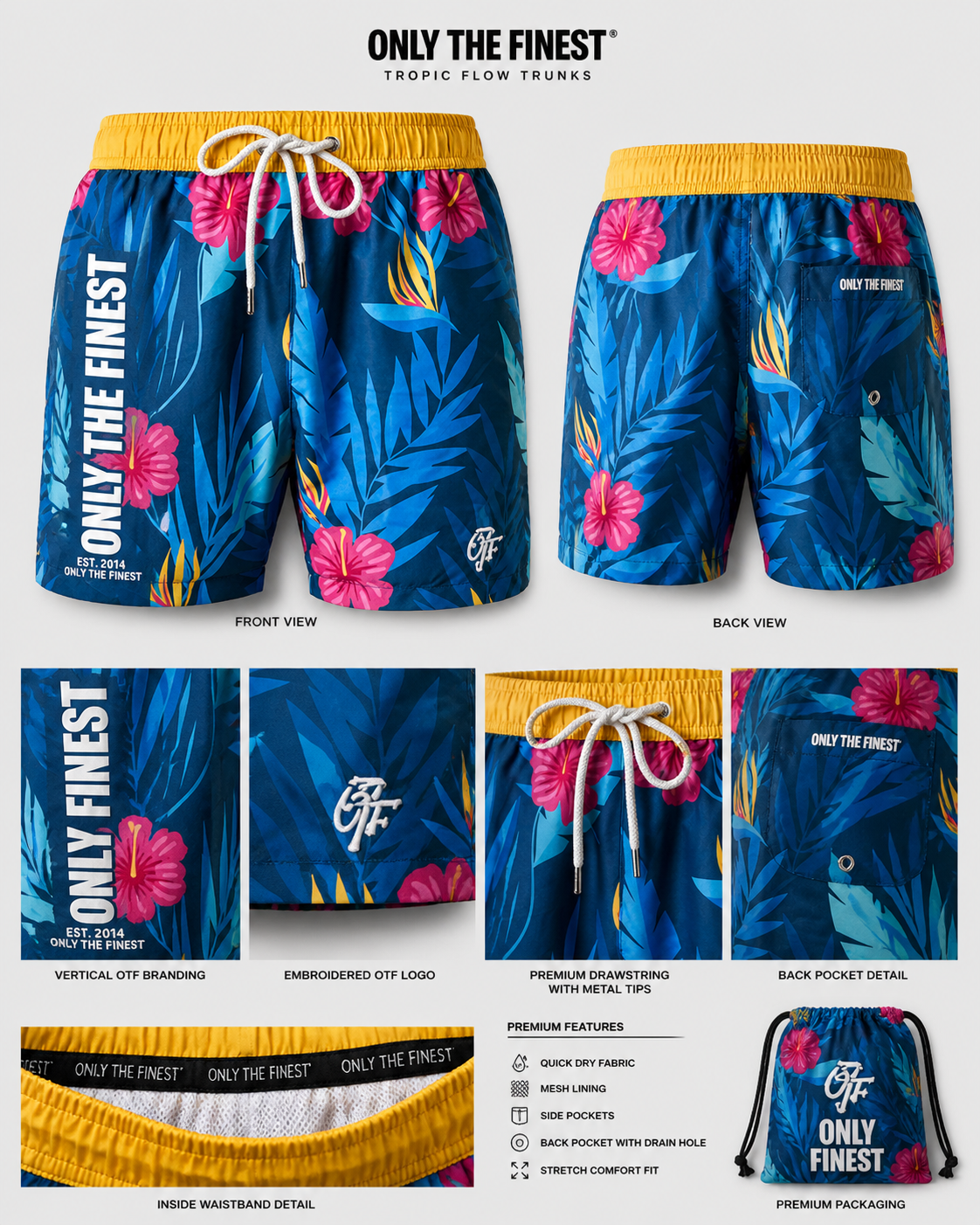 Good Vibes Only Swim Trunks