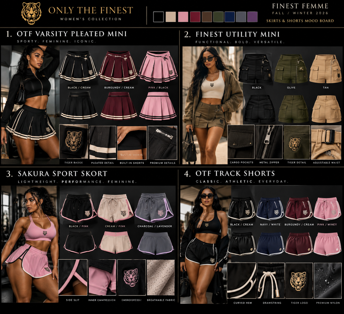 OTF Track Shorts mood board concept