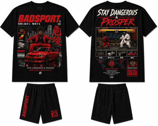 Bad Sport “Stay Dangerous” Set – Black / Red