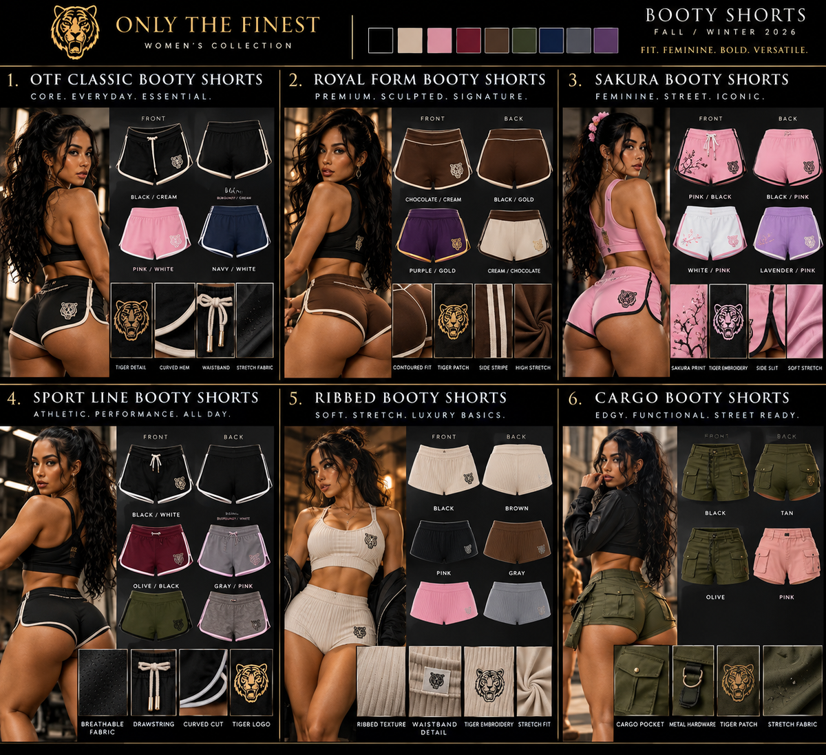 Cargo Booty Shorts mood board concept
