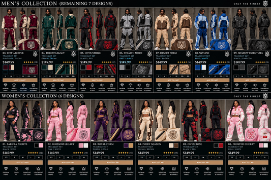 Only The Finest Fall Winter 2026 full tracksuit lookbook collage