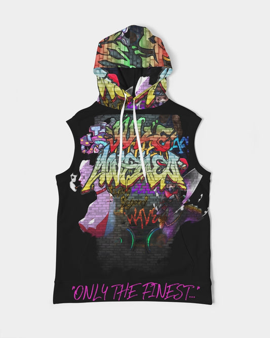 Black Graffiti Tee Men's Premium Heavyweight Sleeveless Hoodie